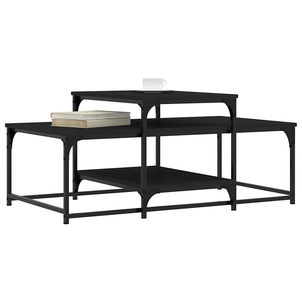 sofabord 102x60x45 cm konstrueret træ sort