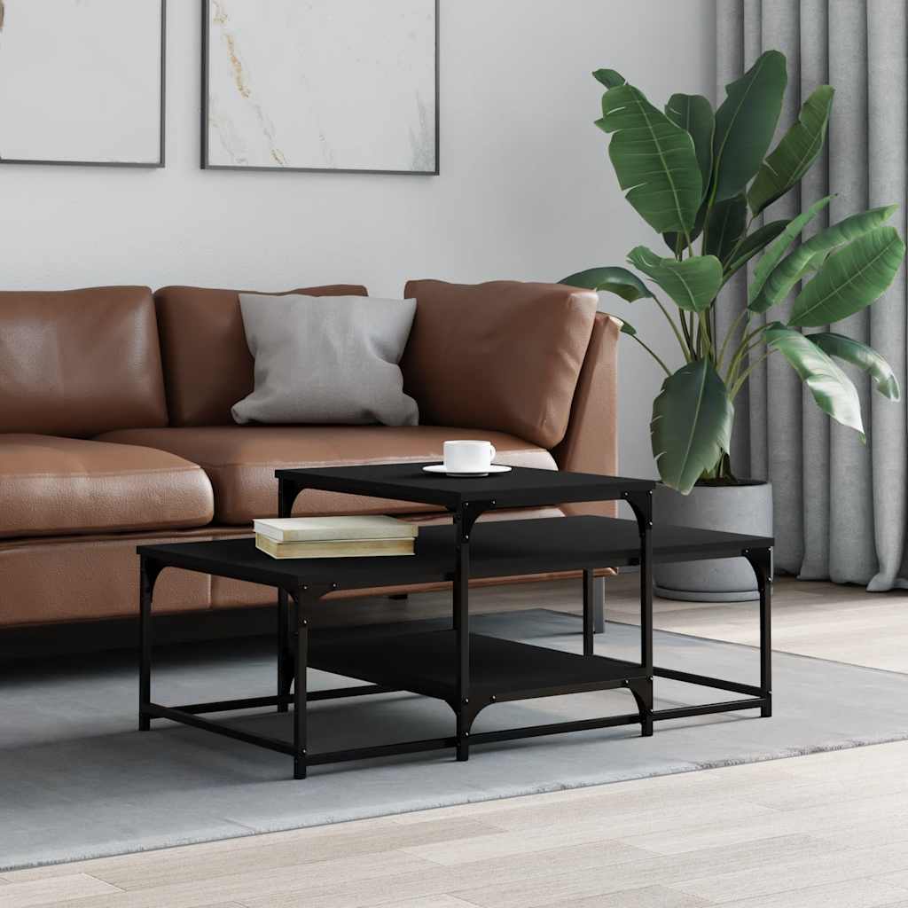 sofabord 102x60x45 cm konstrueret træ sort