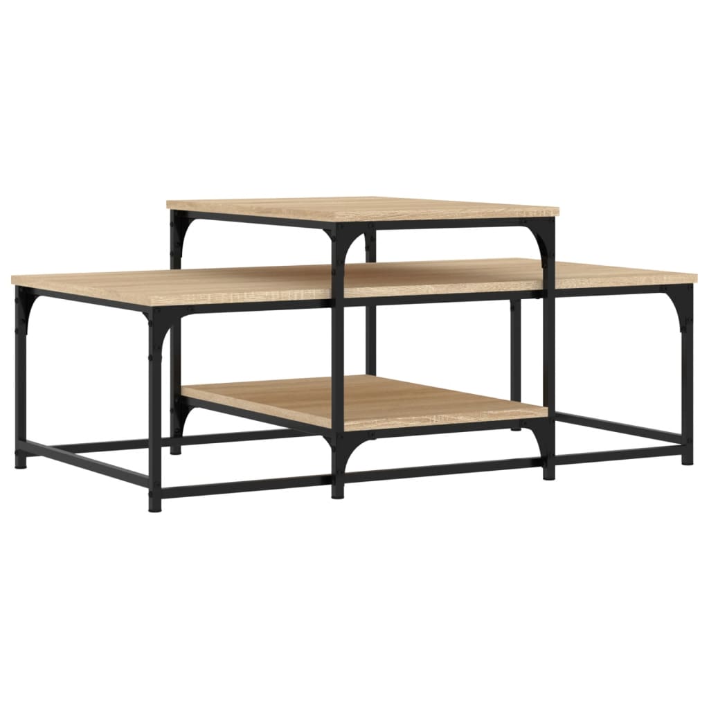 sofabord 102x60x45 cm konstrueret træ sonoma-eg