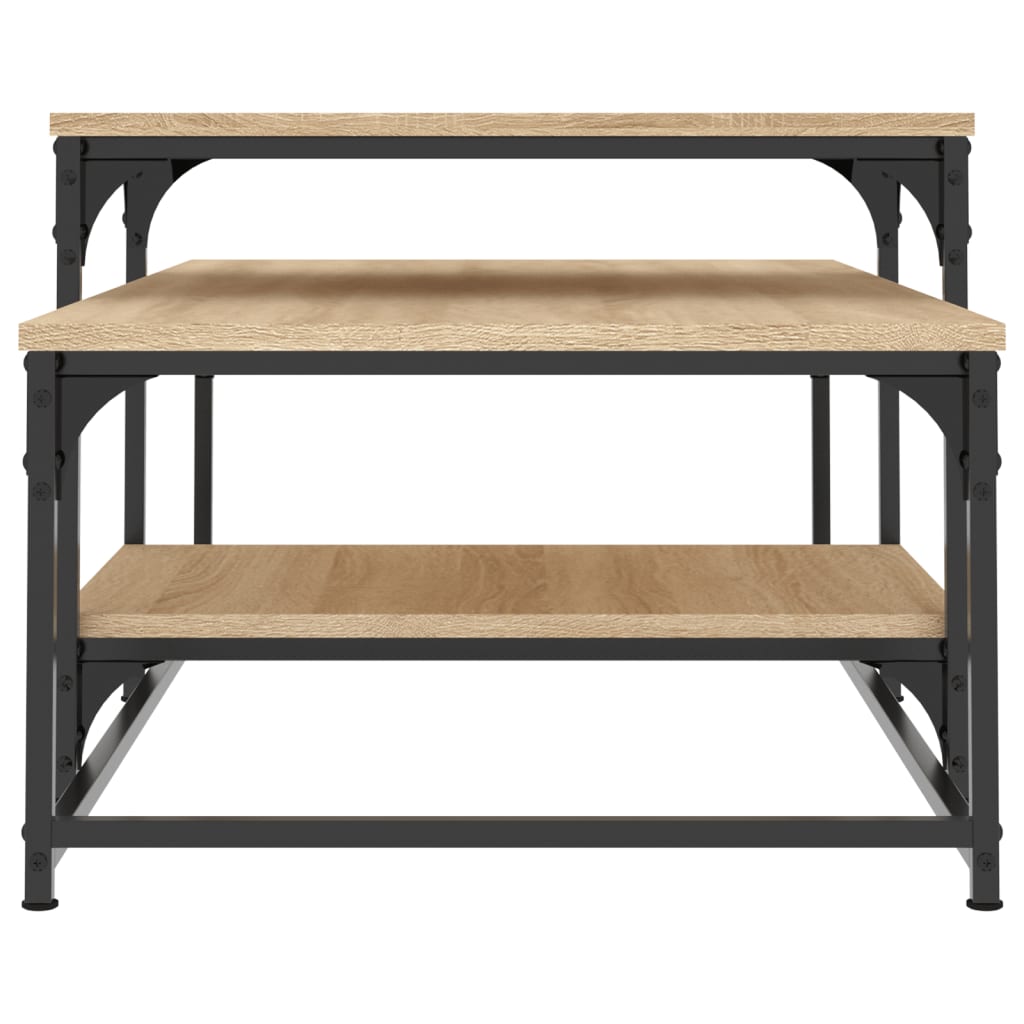 sofabord 102x60x45 cm konstrueret træ sonoma-eg