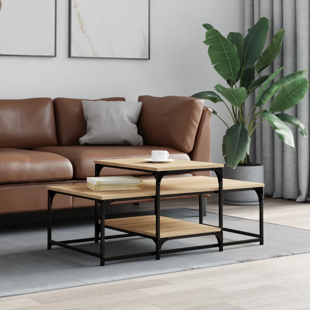sofabord 102x60x45 cm konstrueret træ sonoma-eg