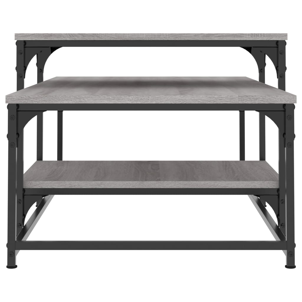 sofabord 102x60x45 cm konstrueret træ grå sonoma-eg