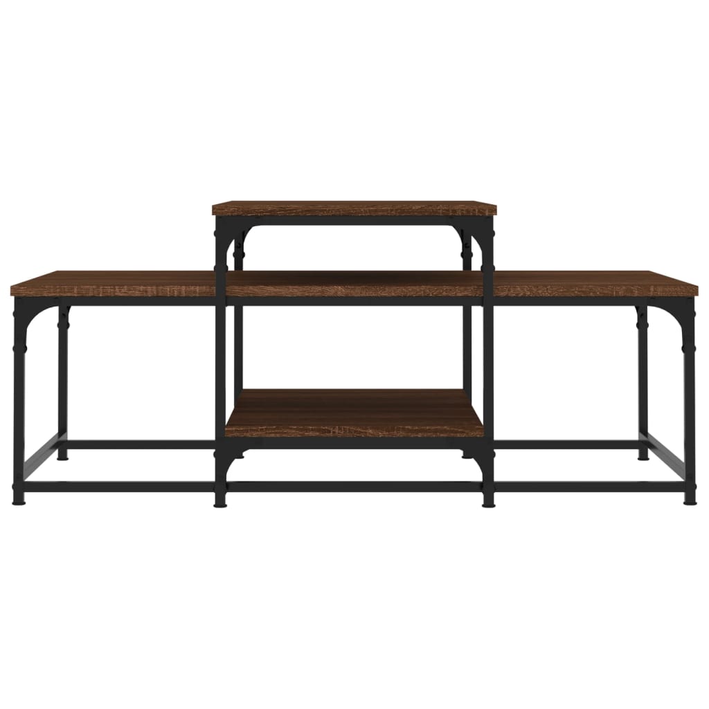 sofabord 102x60x45 cm konstrueret træ brun egetræsfarve