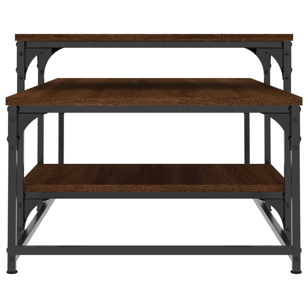 sofabord 102x60x45 cm konstrueret træ brun egetræsfarve