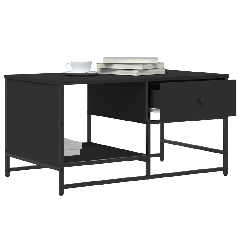 sofabord 85,5x51x45 cm konstrueret træ sort
