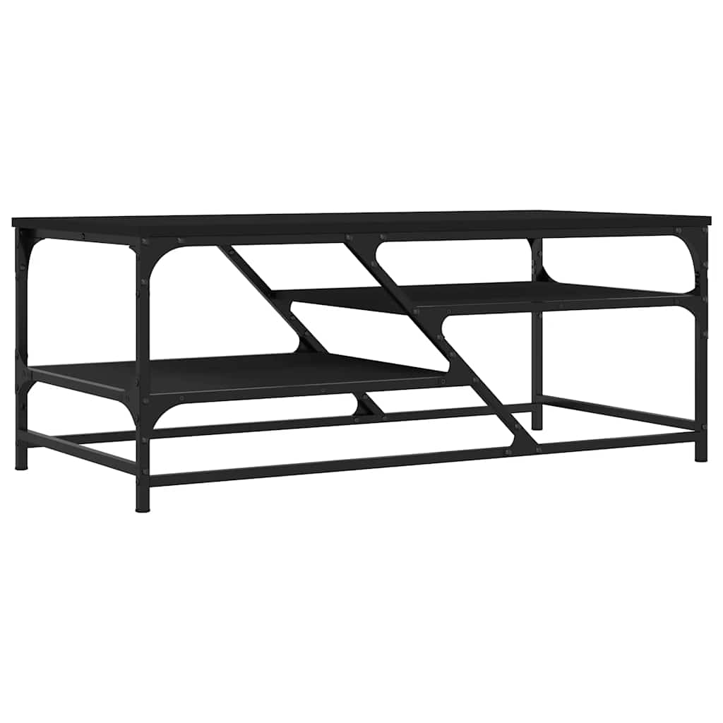 sofabord 100x49x40 cm konstrueret træ sort