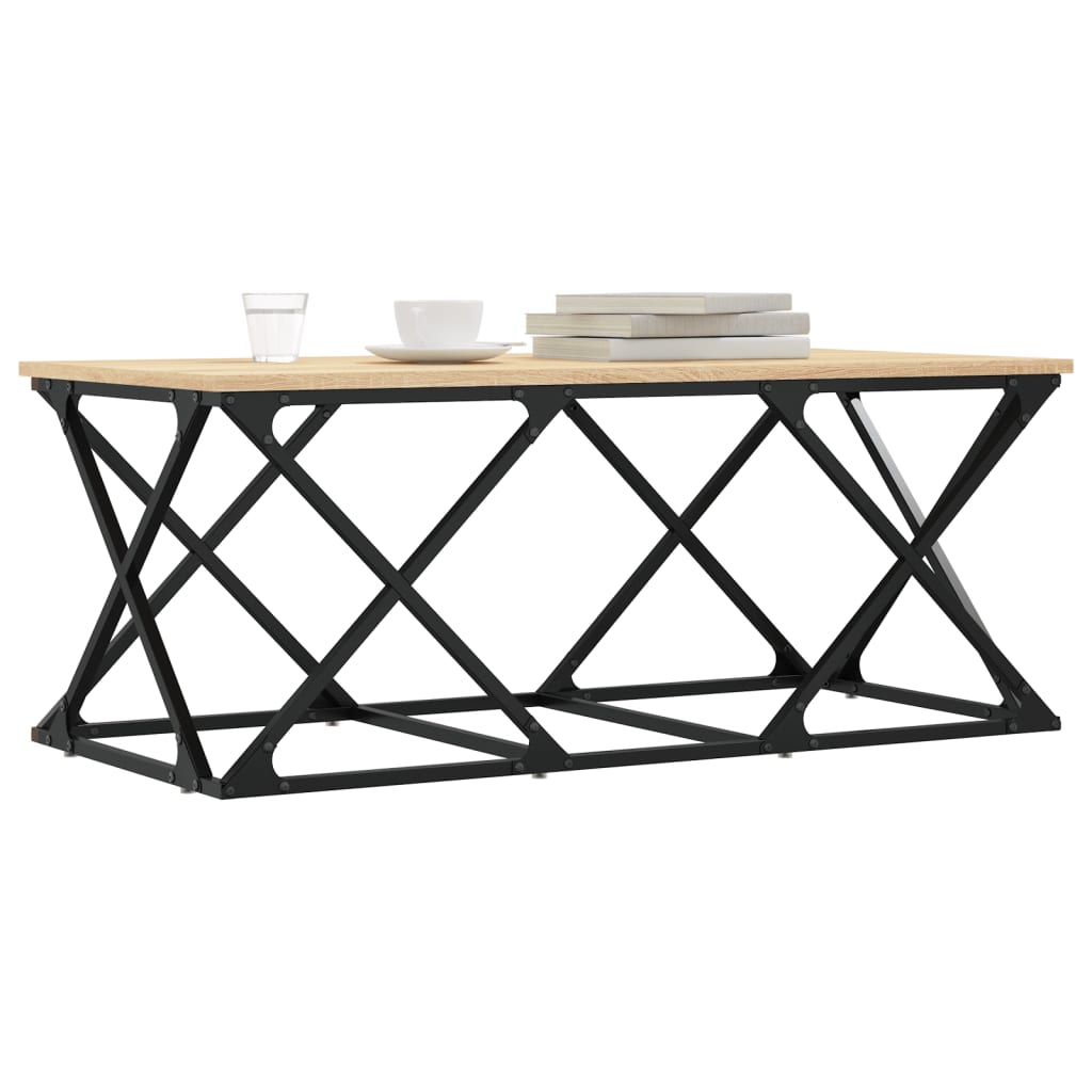 sofabord 100x49x40 cm konstrueret træ sonoma-eg
