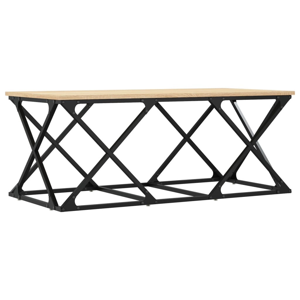 sofabord 100x49x40 cm konstrueret træ sonoma-eg