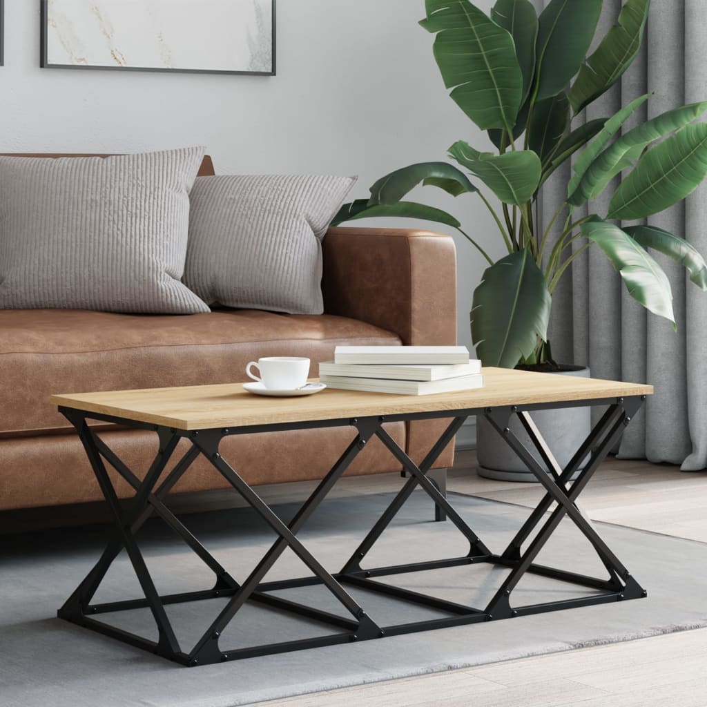 sofabord 100x49x40 cm konstrueret træ sonoma-eg