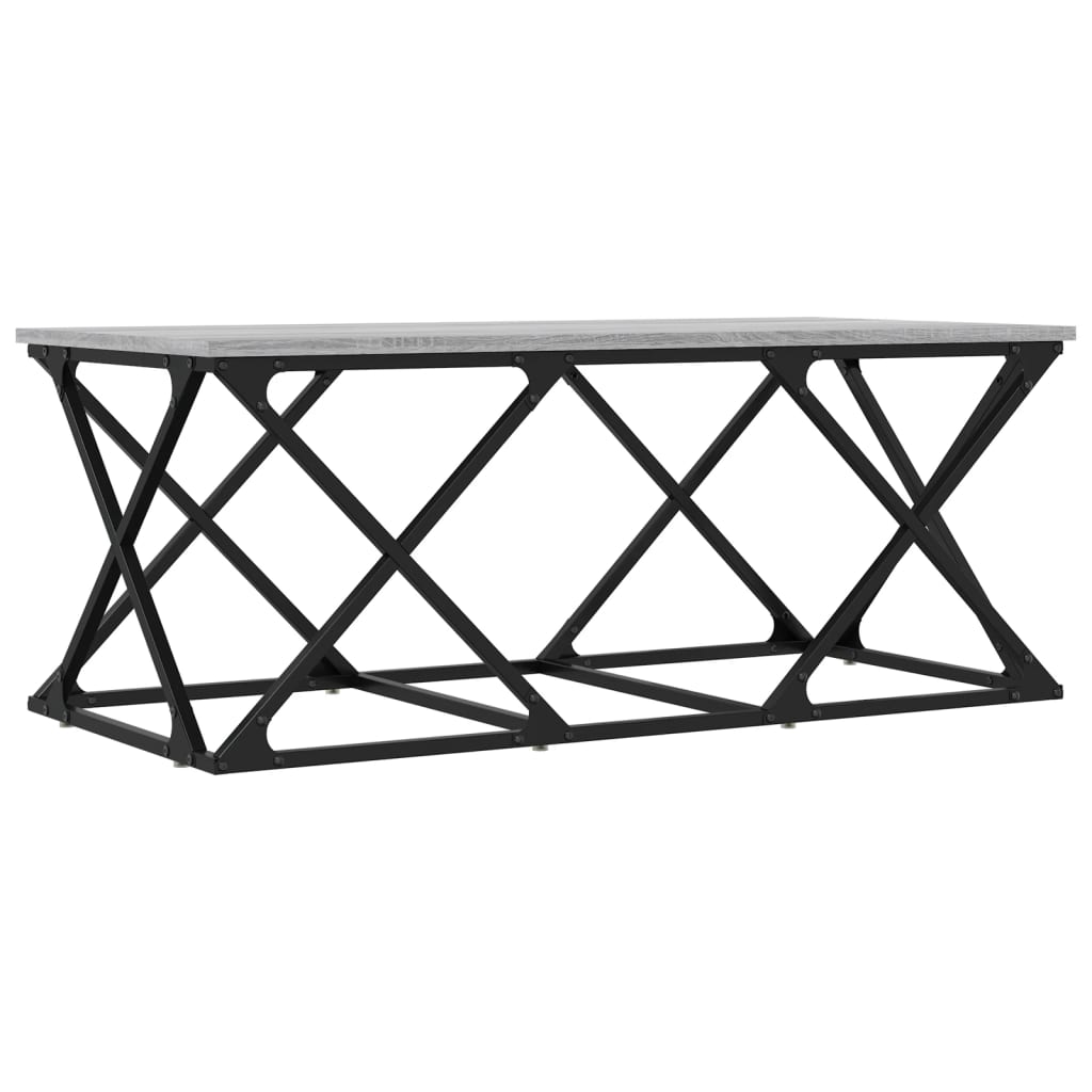 sofabord 100x49x40 cm konstrueret træ grå sonoma-eg
