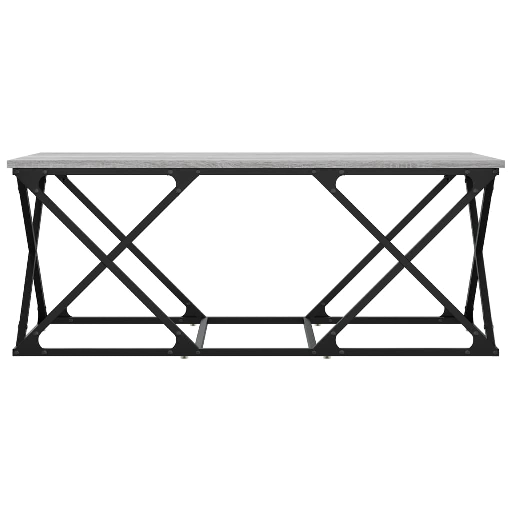 sofabord 100x49x40 cm konstrueret træ grå sonoma-eg