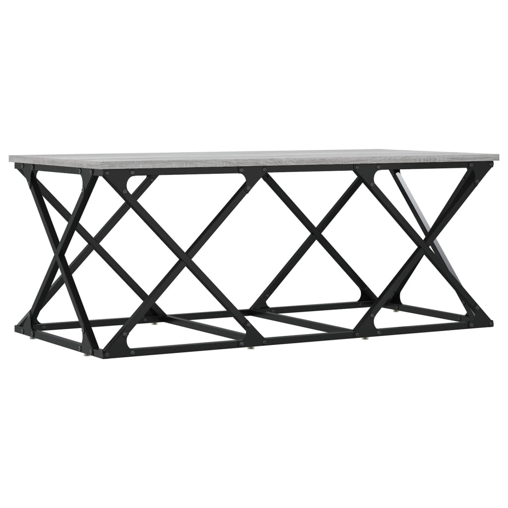 sofabord 100x49x40 cm konstrueret træ grå sonoma-eg