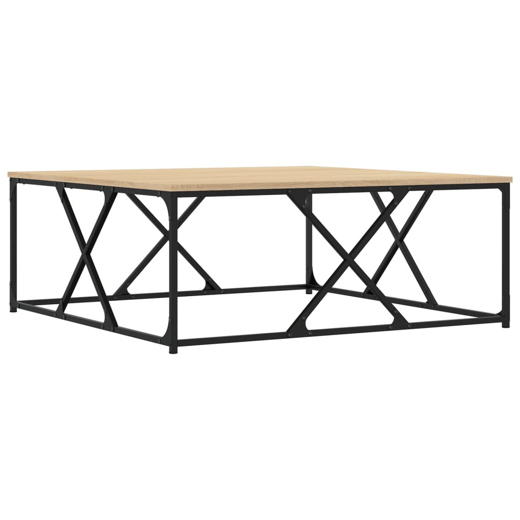 sofabord 100x100x40 cm konstrueret træ sonoma-eg
