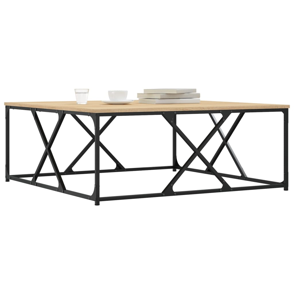 sofabord 100x100x40 cm konstrueret træ sonoma-eg