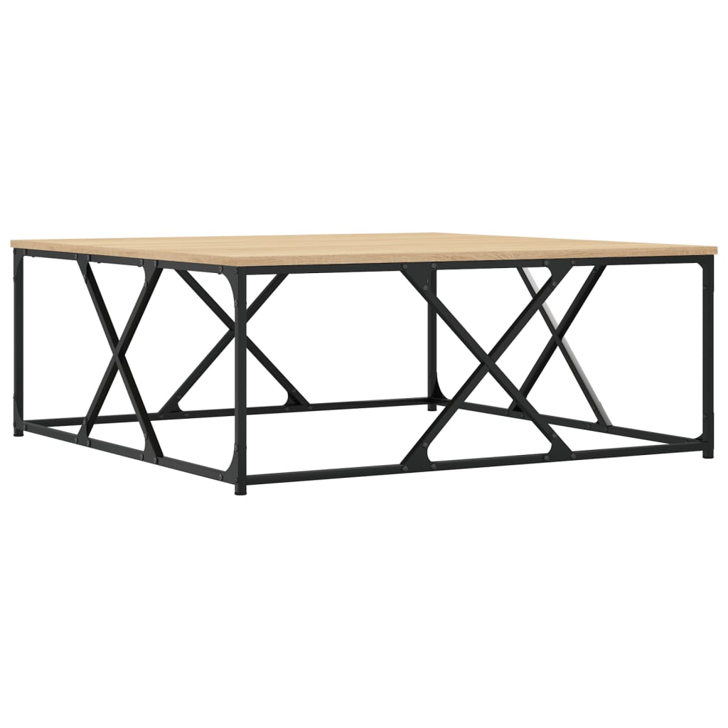 sofabord 100x100x40 cm konstrueret træ sonoma-eg