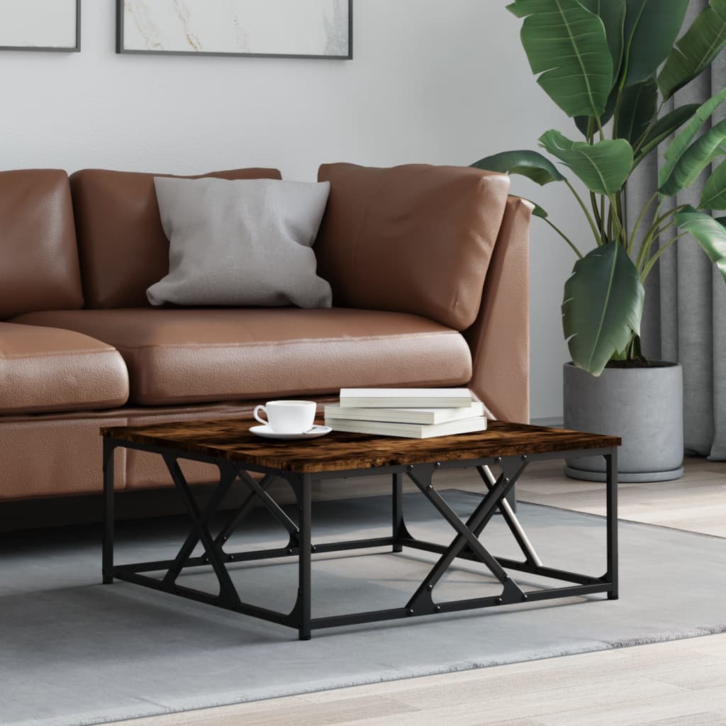 sofabord 70x70x30 cm konstrueret træ røget egetræsfarve