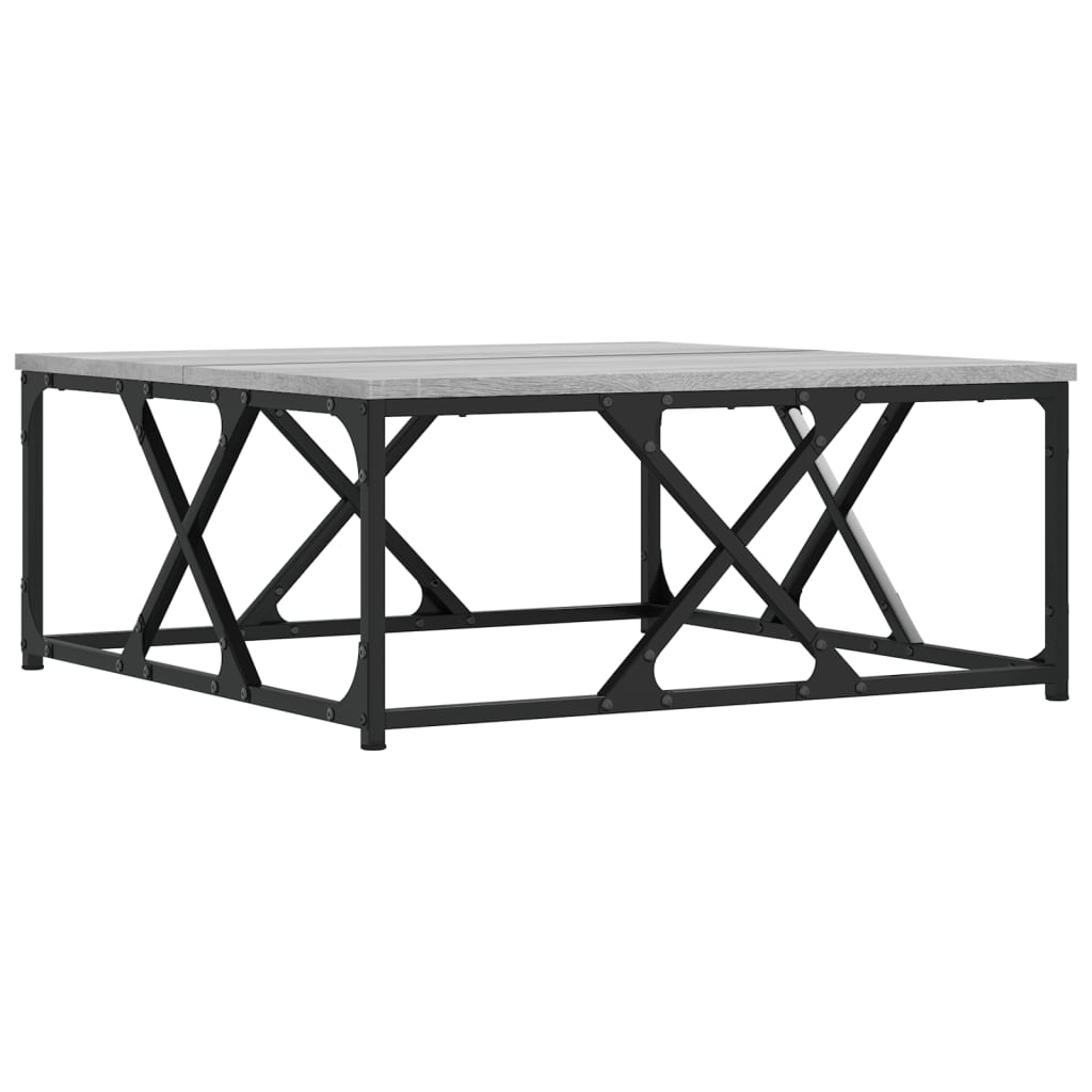 sofabord 70x70x30 cm konstrueret træ grå sonoma-eg