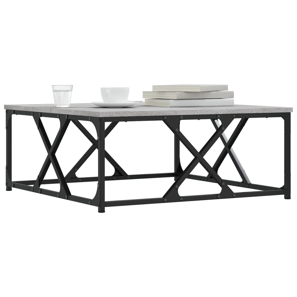 sofabord 70x70x30 cm konstrueret træ grå sonoma-eg