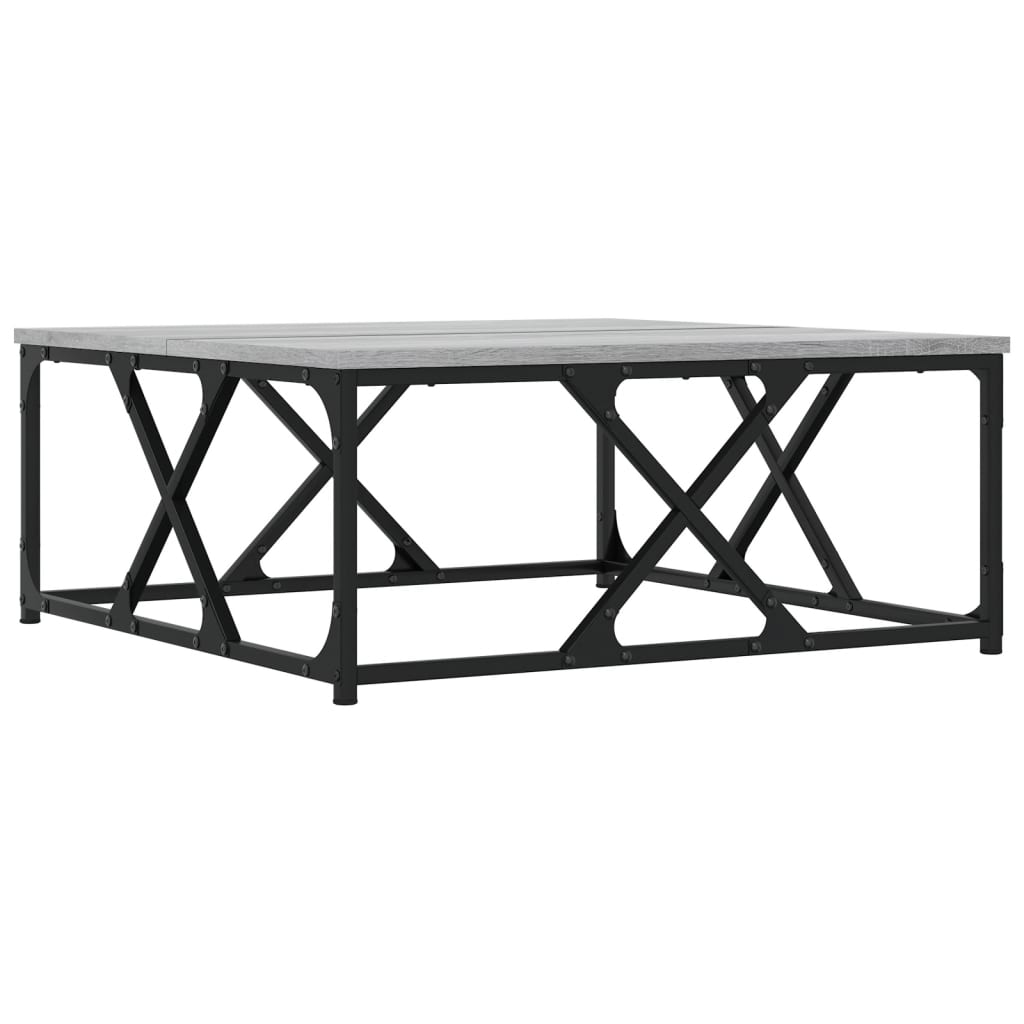 sofabord 70x70x30 cm konstrueret træ grå sonoma-eg