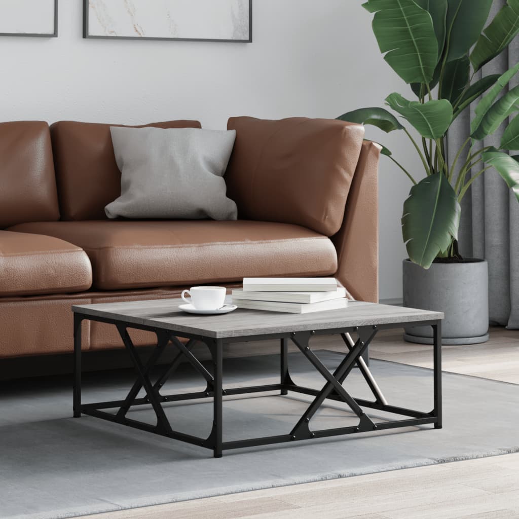 sofabord 70x70x30 cm konstrueret træ grå sonoma-eg