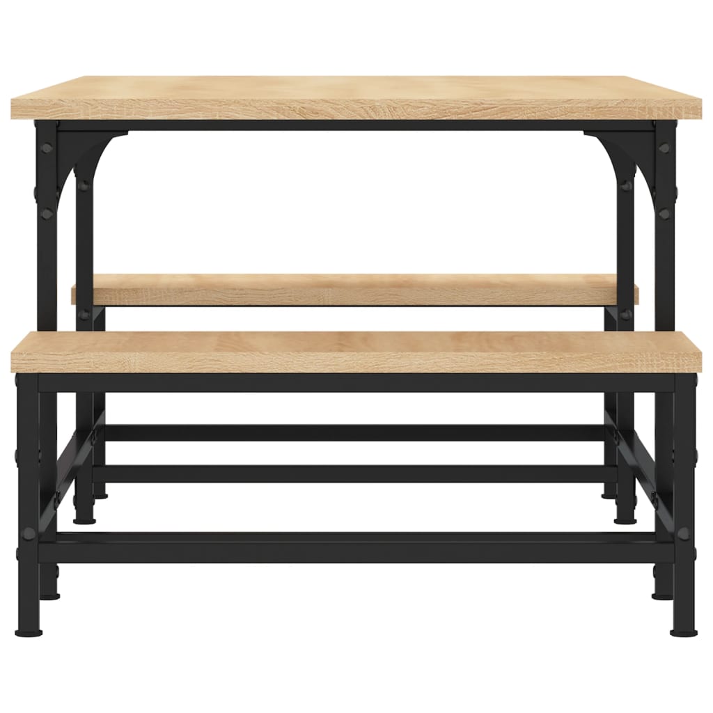 sofabord 100x50,5x40 cm konstrueret træ sonoma-eg