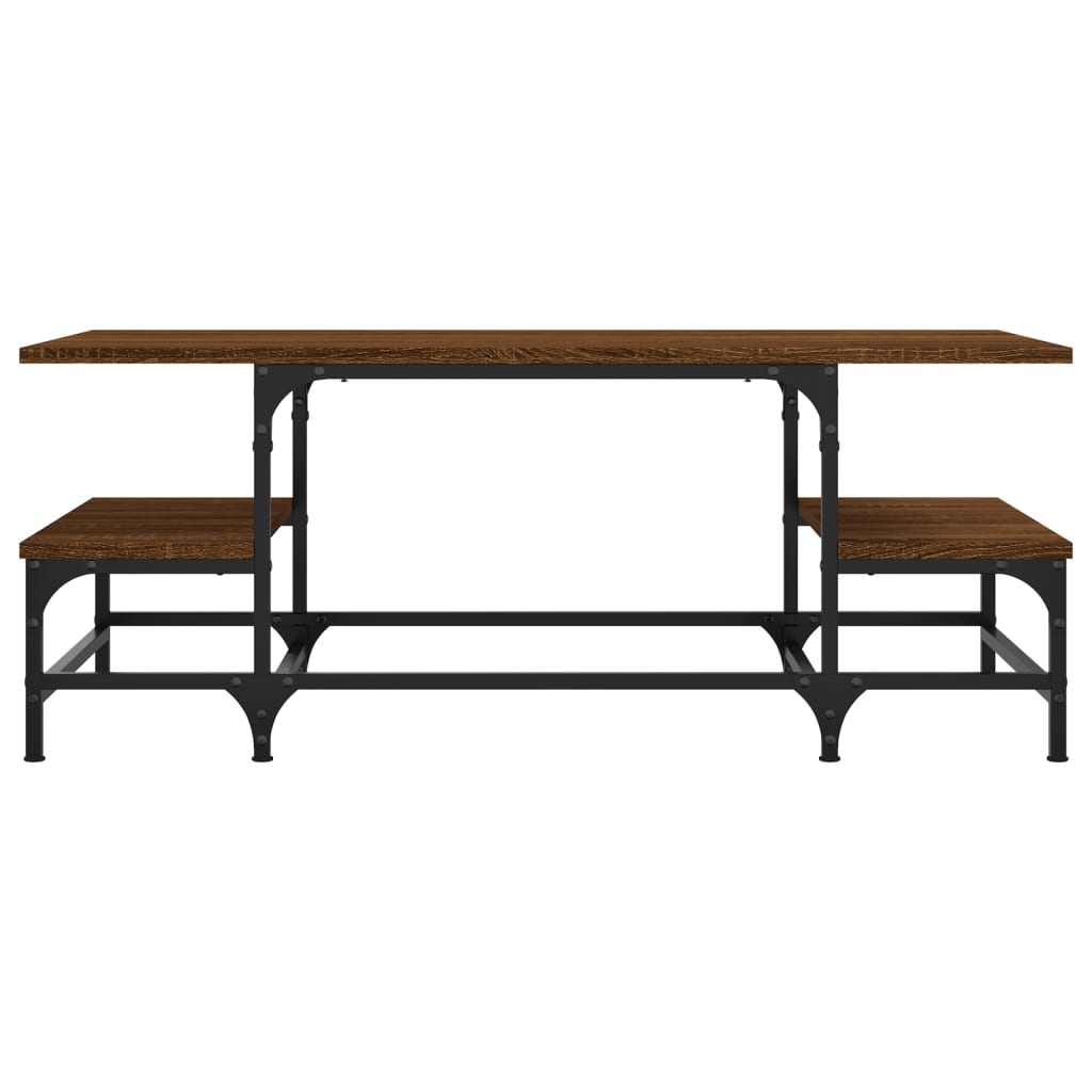 sofabord 100x50,5x40 cm konstrueret træ brun egetræsfarve