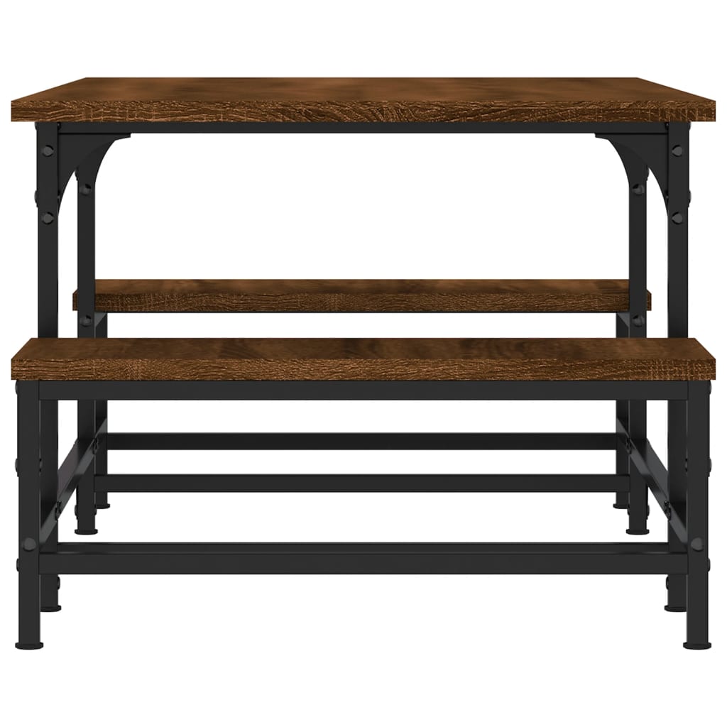 sofabord 100x50,5x40 cm konstrueret træ brun egetræsfarve