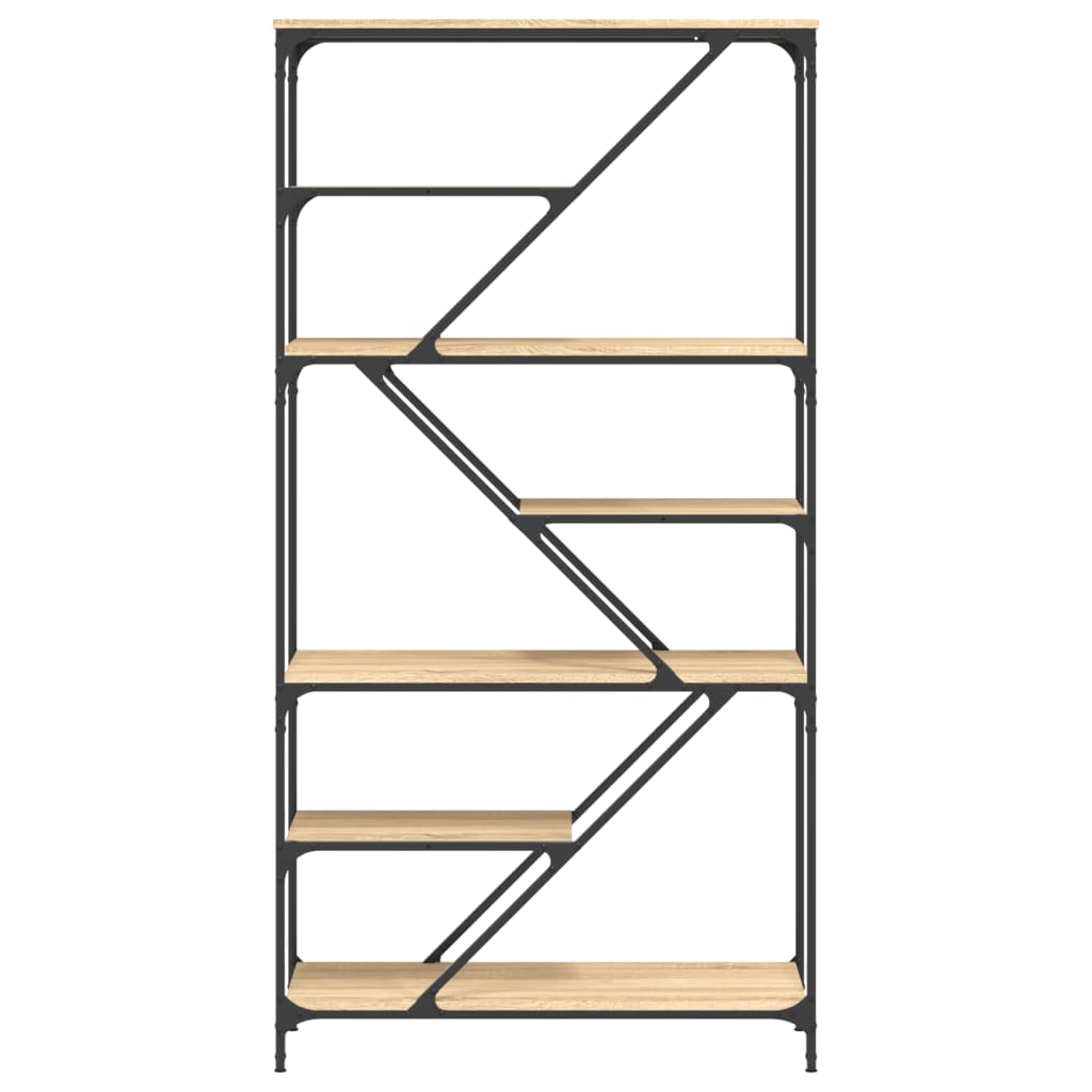 bogreol 91x36x176 cm konstrueret træ og jern sonoma-eg