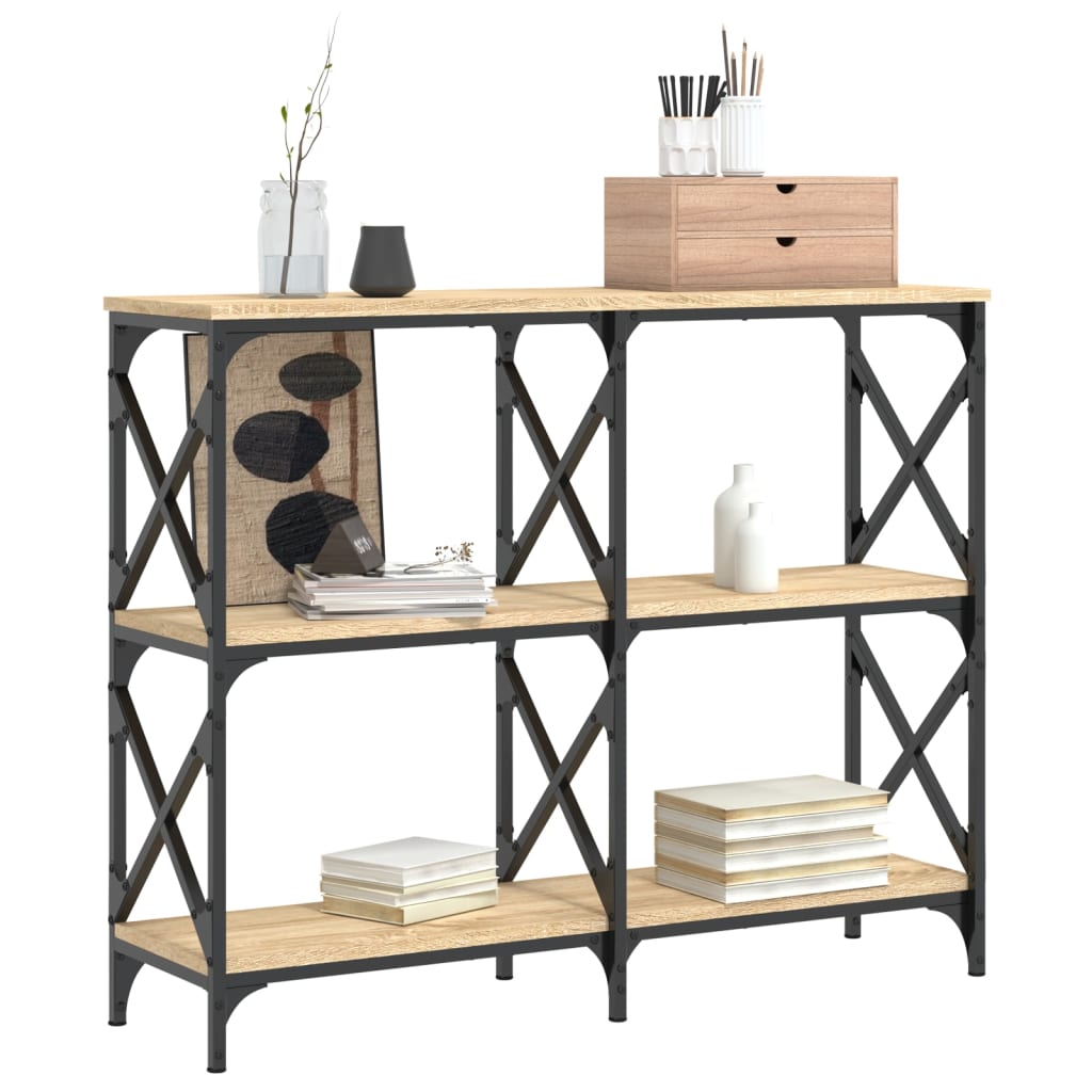konsolbord 100x28x80,5 cm konstrueret træ sonoma-eg