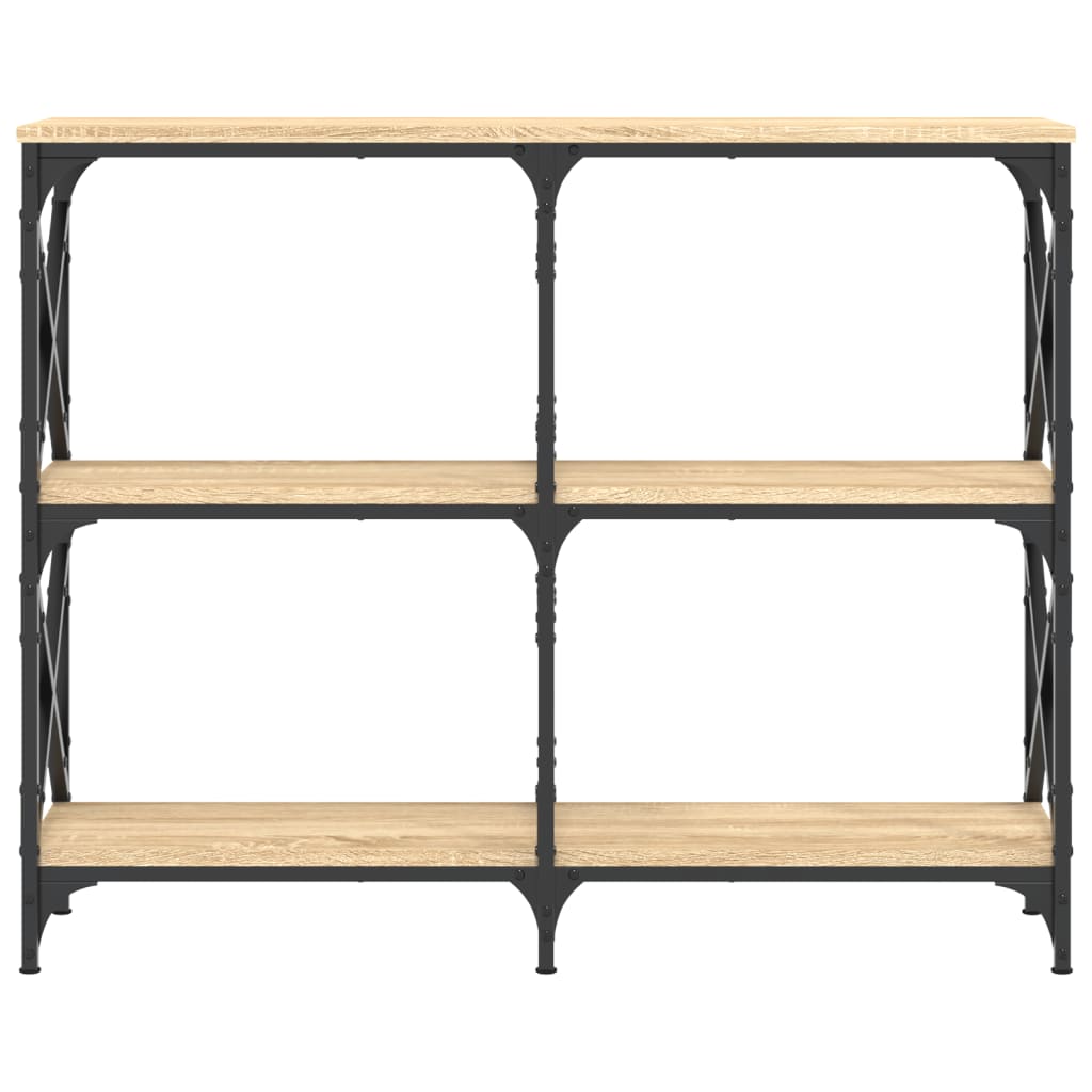 konsolbord 100x28x80,5 cm konstrueret træ sonoma-eg