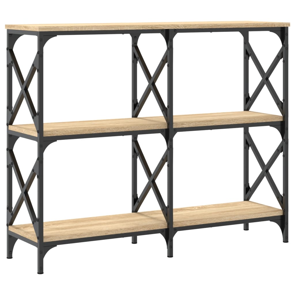 konsolbord 100x28x80,5 cm konstrueret træ sonoma-eg
