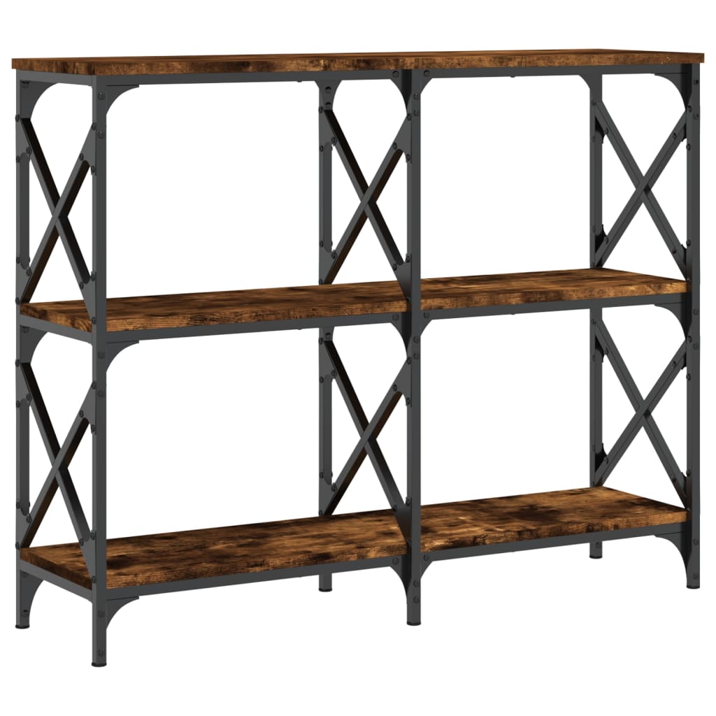 konsolbord 100x28x80,5 cm konstrueret træ røget egetræsfarve