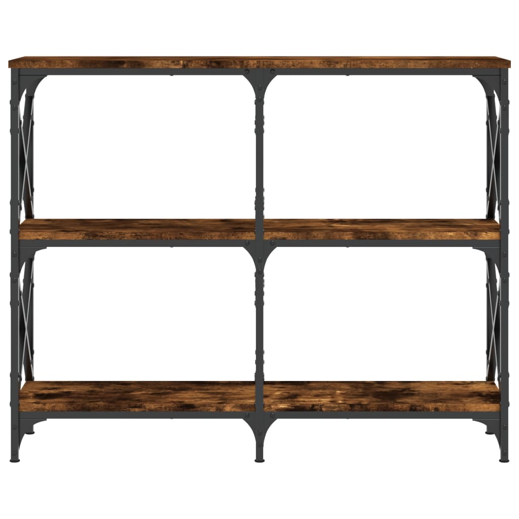 konsolbord 100x28x80,5 cm konstrueret træ røget egetræsfarve