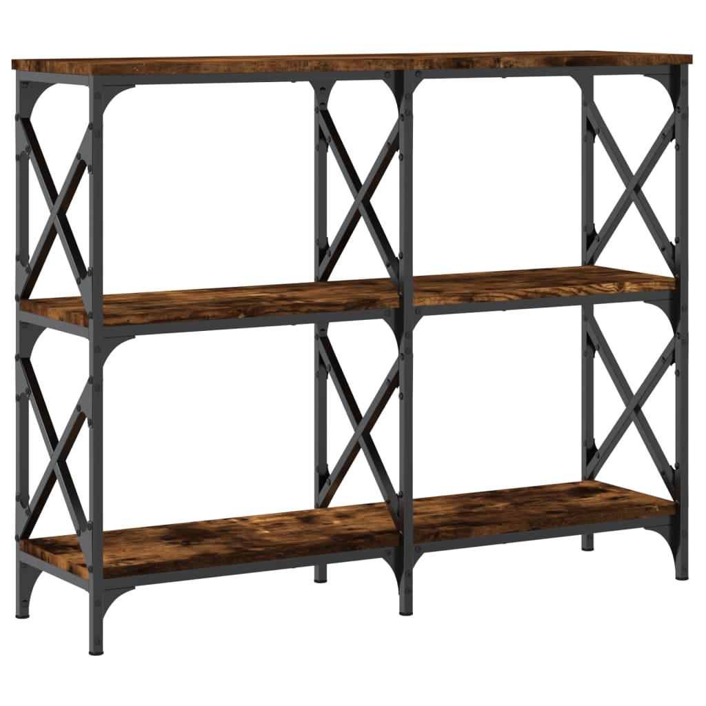 konsolbord 100x28x80,5 cm konstrueret træ røget egetræsfarve