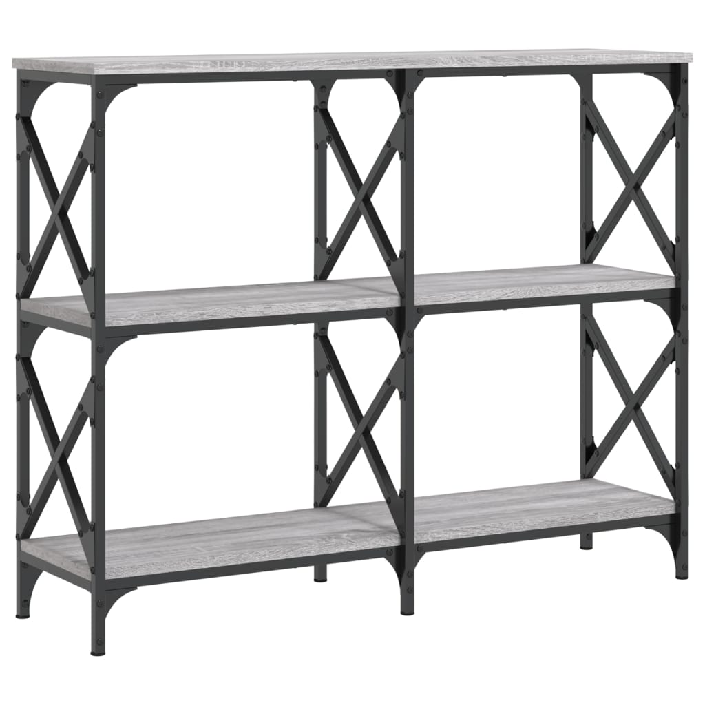 konsolbord 100x28x80,5 cm konstrueret træ grå sonoma-eg