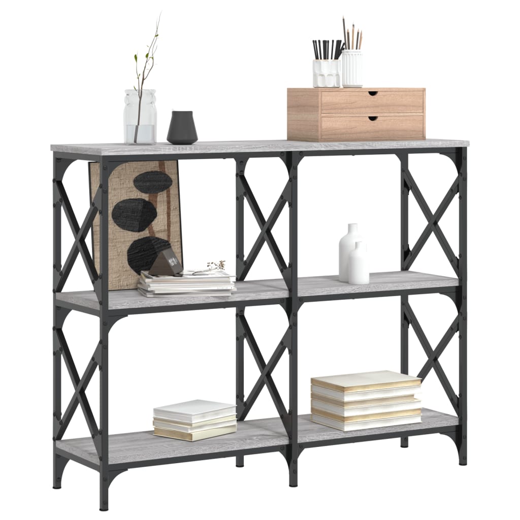 konsolbord 100x28x80,5 cm konstrueret træ grå sonoma-eg