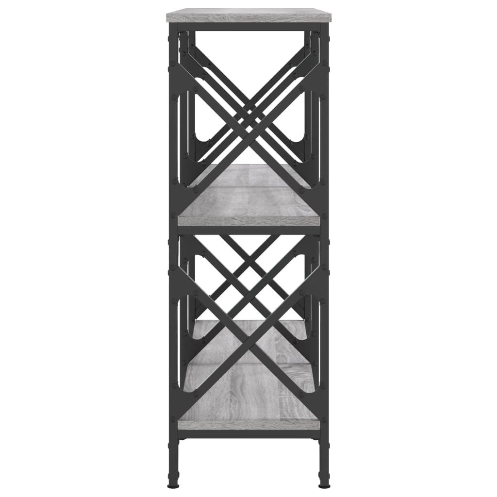konsolbord 100x28x80,5 cm konstrueret træ grå sonoma-eg