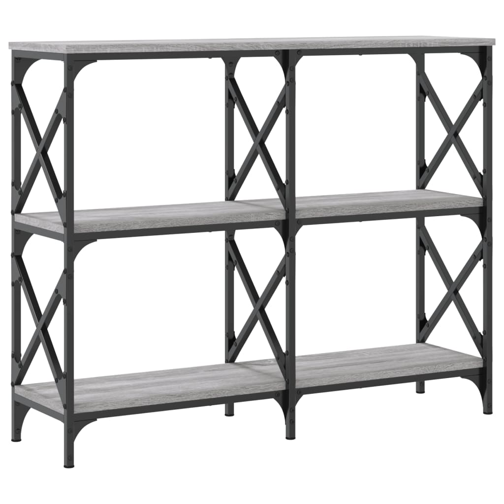 konsolbord 100x28x80,5 cm konstrueret træ grå sonoma-eg