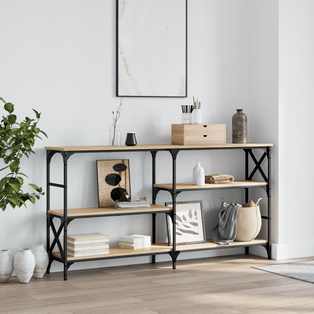 konsolbord 150x29x76,5 cm konstrueret træ sonoma-eg