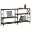 konsolbord 150x29x76,5 cm konstrueret træ røget egetræsfarve