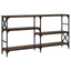 konsolbord 150x29x76,5 cm konstrueret træ røget egetræsfarve