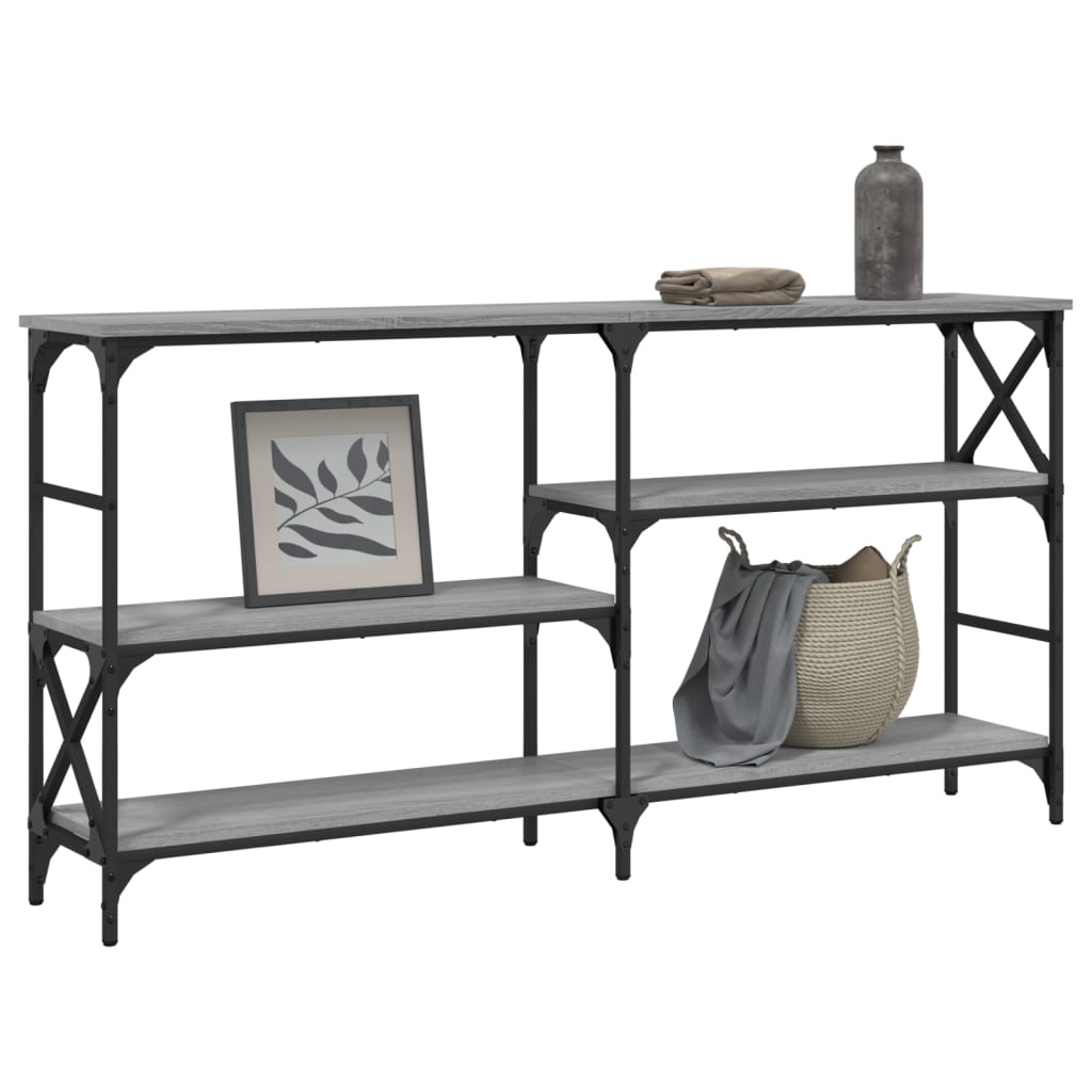 konsolbord 150x29x76,5 cm konstrueret træ grå sonoma-eg