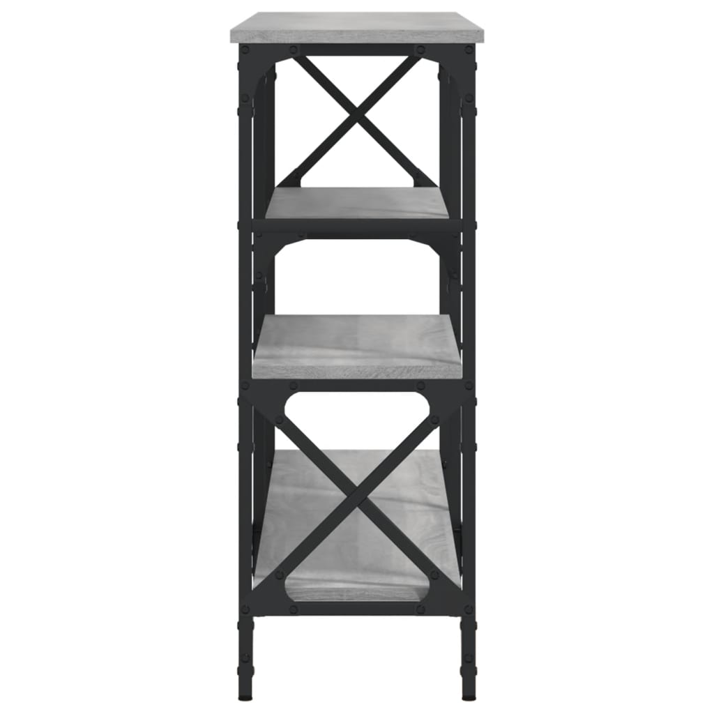 konsolbord 150x29x76,5 cm konstrueret træ grå sonoma-eg