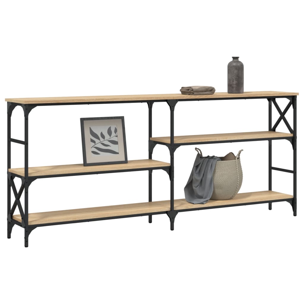 konsolbord 180x29x76,5 cm konstrueret træ sonoma-eg
