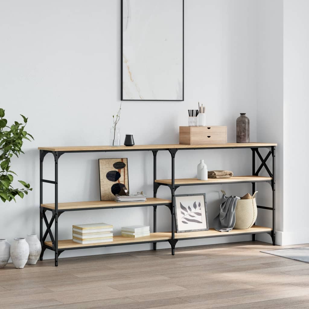 konsolbord 180x29x76,5 cm konstrueret træ sonoma-eg