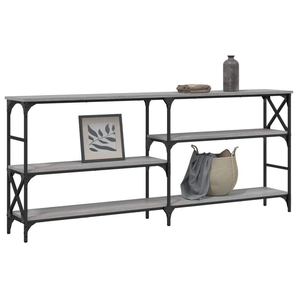 konsolbord 180x29x76,5 cm konstrueret træ grå sonoma-eg