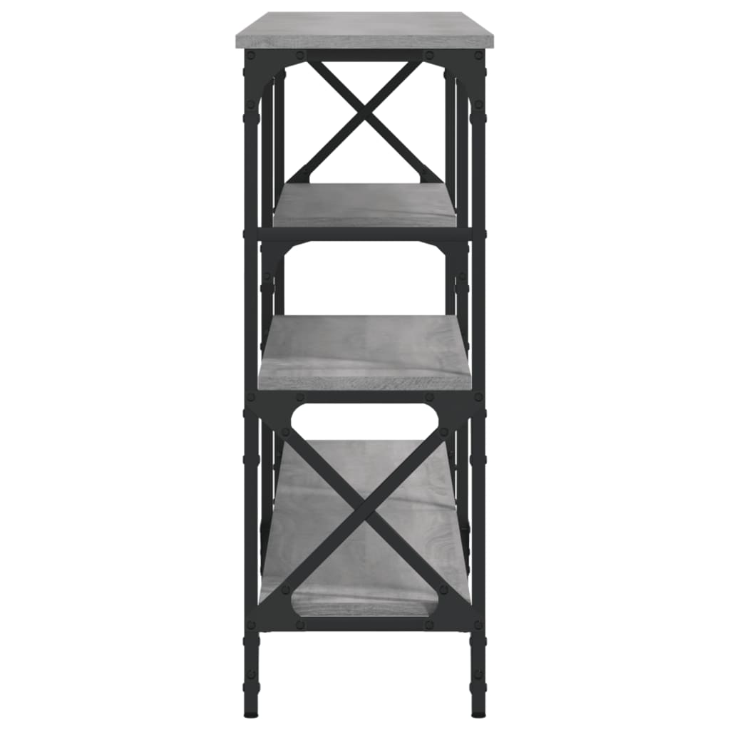 konsolbord 180x29x76,5 cm konstrueret træ grå sonoma-eg