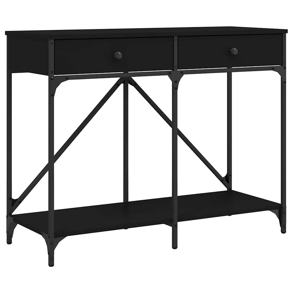 konsolbord 100x39x78,5 cm konstrueret træ sort