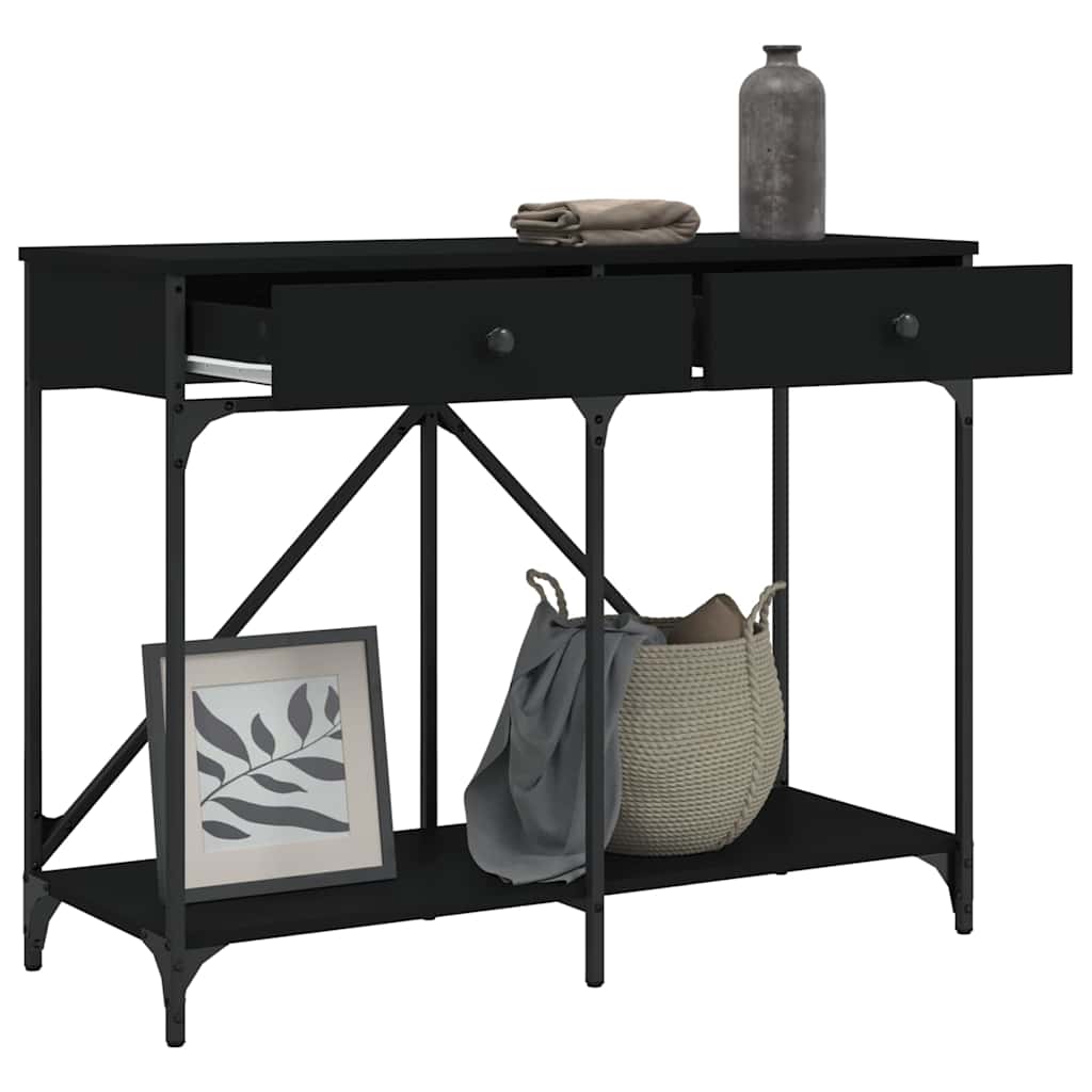 konsolbord 100x39x78,5 cm konstrueret træ sort