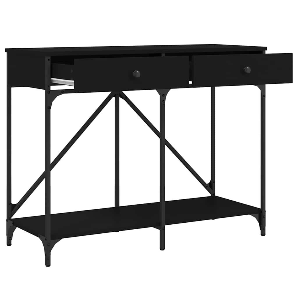konsolbord 100x39x78,5 cm konstrueret træ sort